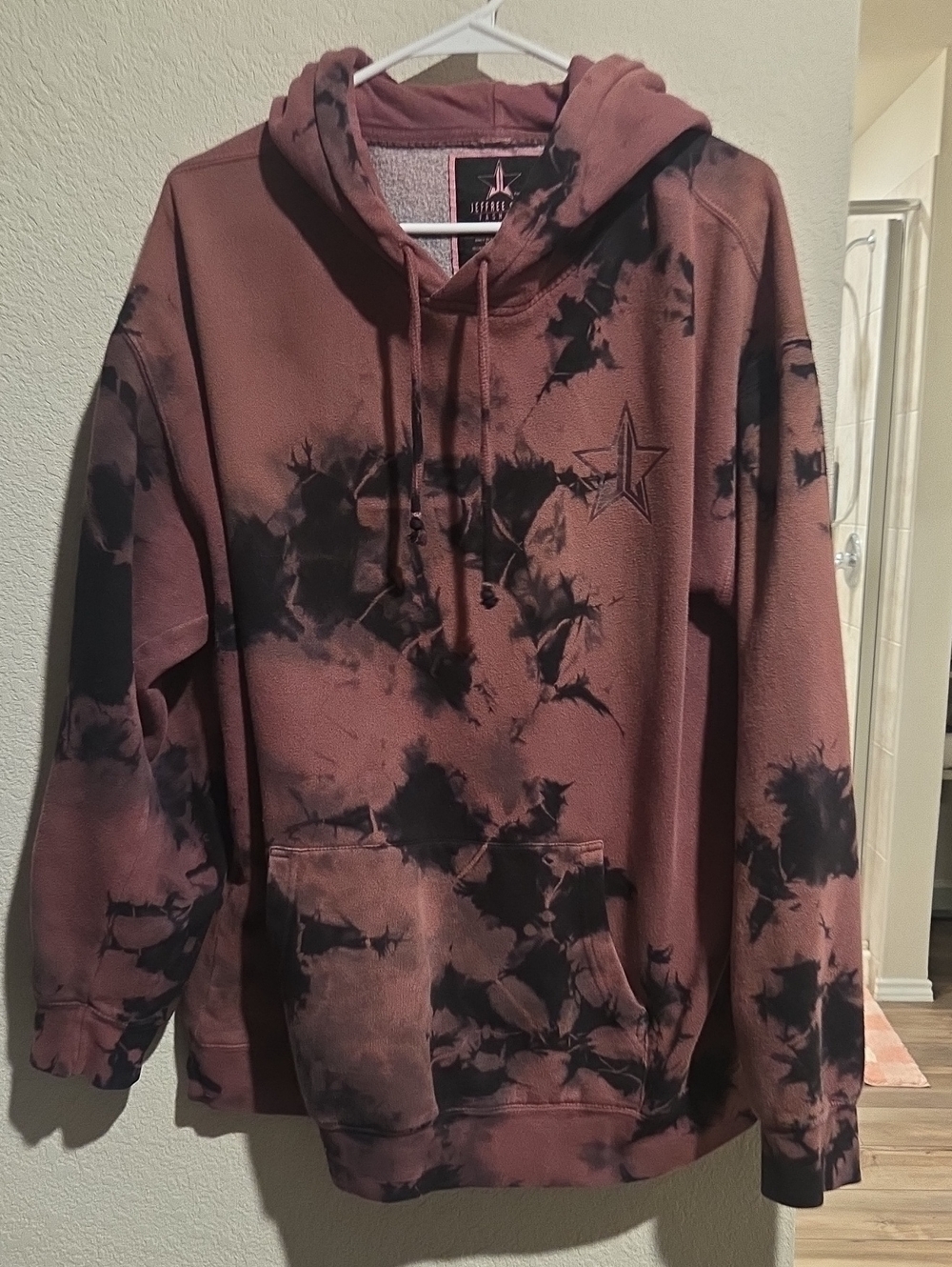 Jeffree Star Maroon & Black Tie-Dye Crewneck Sweater